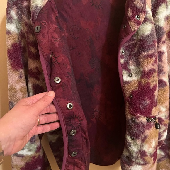 Johnny Was Calme Floral Fleece Sherpa Jacket - Picture 7 of 9